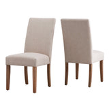 Homelegance By Top-Line Hazel Fabric Upholstered Parsons Dining Chairs (Set of 2) Light Natural Wood