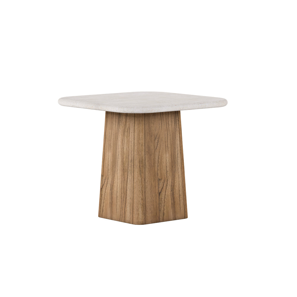 A.R.T. Furniture Portico Accent Table With Honed Travertine Top - Contemporary Sienna Finish For Elegant Spaces Brown, White Parawood Solids,Mindi Veneers,Travertine 323308-3335