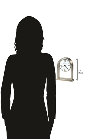 Hekman Furniture 645826 Jefferson Tabletop Clock - Elegant Brushed Nickel Design With Black Roman Numerals & Quartz Movement Nickel Jefferson Tabletop Clock 645826