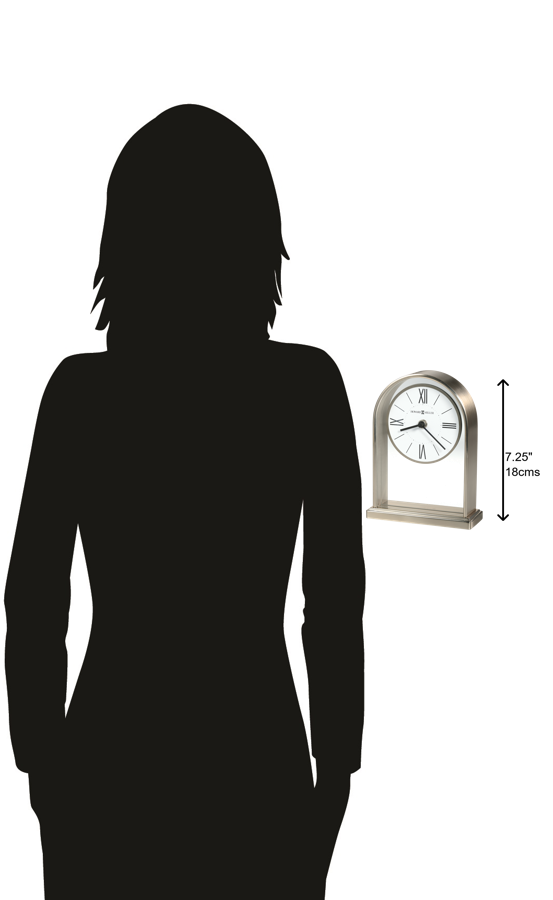 Hekman Furniture 645826 Jefferson Tabletop Clock - Elegant Brushed Nickel Design With Black Roman Numerals & Quartz Movement Nickel Jefferson Tabletop Clock 645826