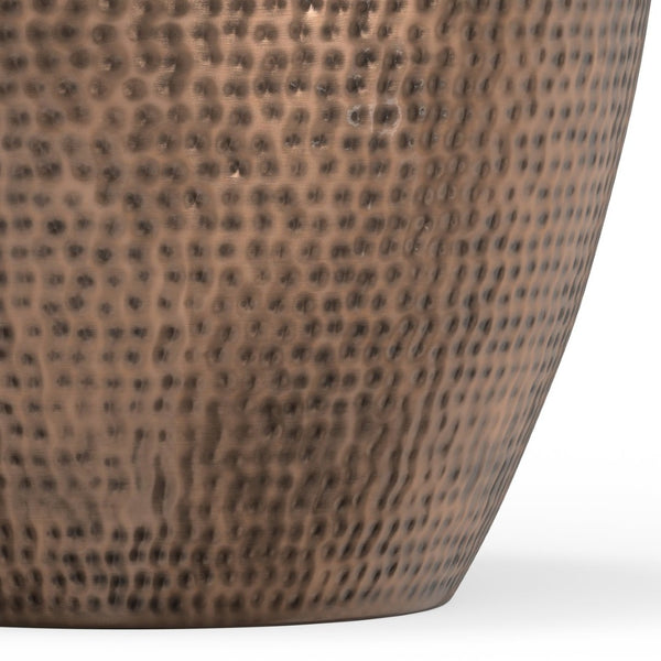 English Elm Preston - Handcrafted Antique Copper Drum Side Table - Modern Industrial Accent For Any Room B136P159008-GIGA