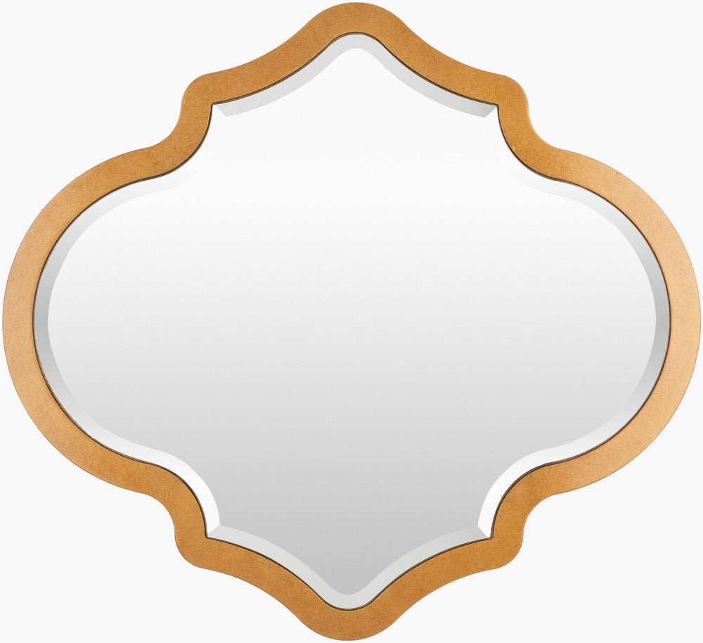 Surya Quatrefoil Mirror 26"H X 28"W - Elegant Decorative Accent For Timeless Home Decor And Style Frame, Gold Manufactured Wood Qfl001-2628
