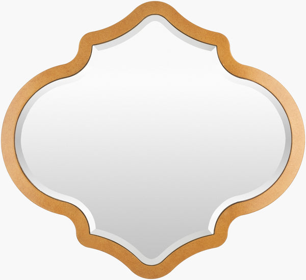 Surya Quatrefoil Mirror 26"H X 28"W - Elegant Decorative Accent For Timeless Home Decor And Style Frame, Gold Manufactured Wood Qfl001-2628