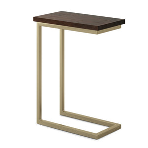 English Elm Skyler C Side Table - Handcrafted Dark Brown Mango Wood With Gold Metal Base For Chic Living Spaces B136P159617-GIGA