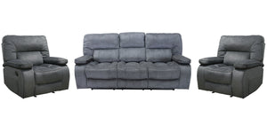 Parker House Chapman - Polo Manual Glider Reclining Sofa And Two Recliners Grey 94% Polyester,6% Nylon (W) Mcha-411-pol