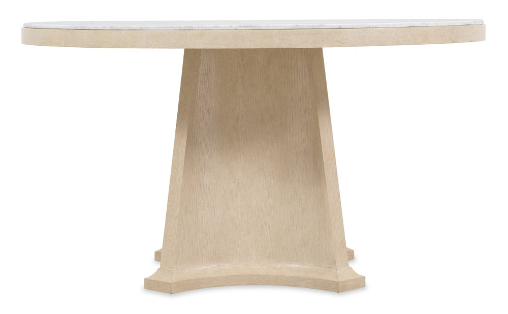 Hooker Furniture Westwood Volakas Round Dining Table With Oak Pedestal Base, Marble-Look Top, Seats 4–6, Modern Elegance 6133-75212-80