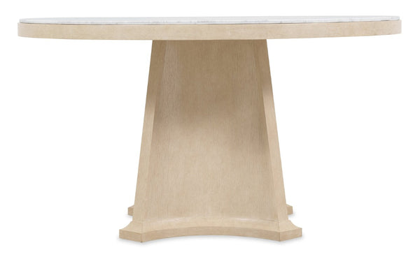 Hooker Furniture Westwood Volakas Round Dining Table With Oak Pedestal Base, Marble-Look Top, Seats 4–6, Modern Elegance 6133-75212-80