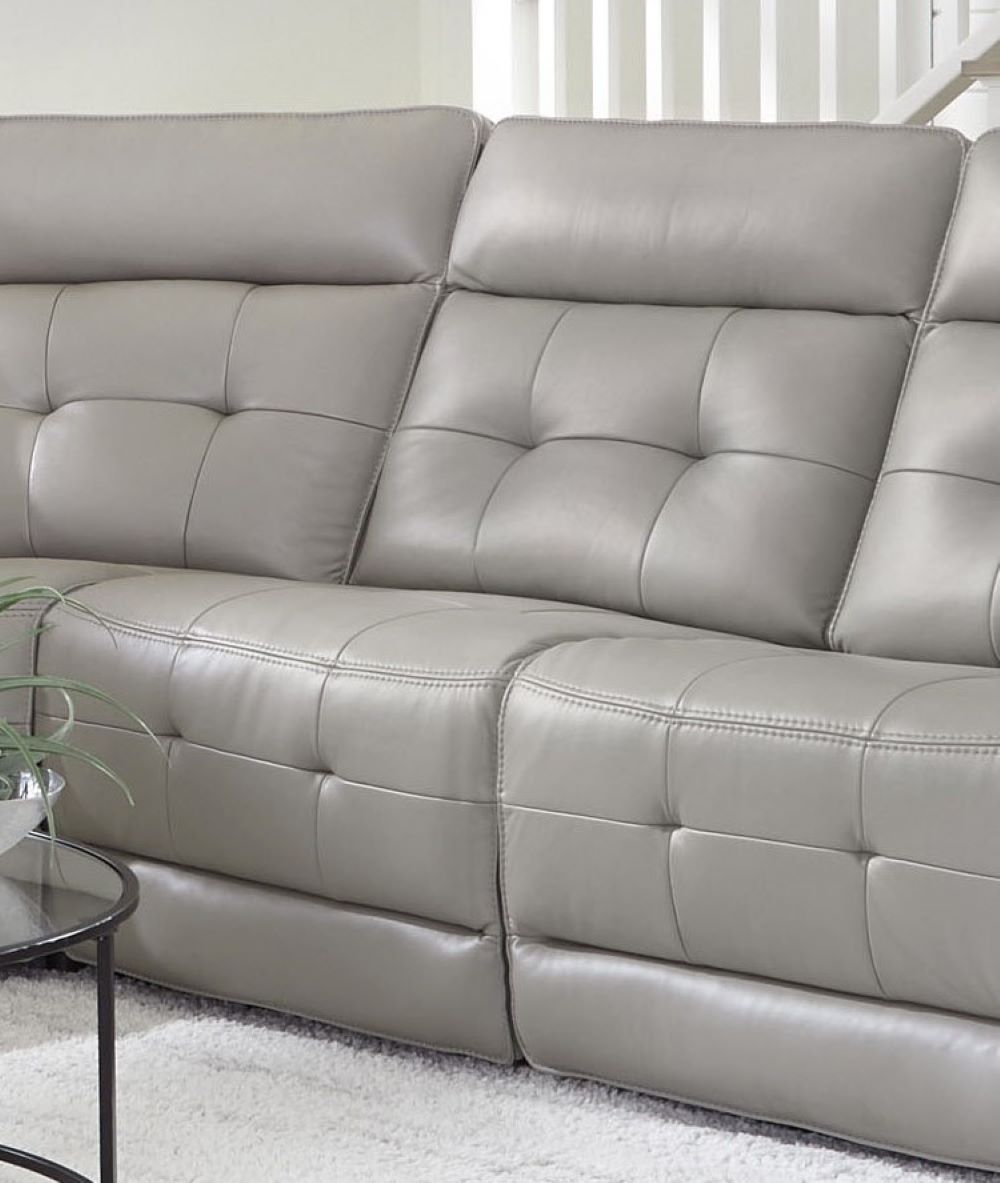 Parker House Parker Living Canterbury - Luxurious Power Armless Zero Gravity Recliner For Ultimate Comfort Light Grey 100% Leather ,Leather Match Mcan#860-pew