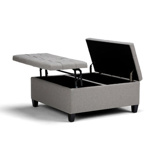 English Elm Harrison Coffee Table Storage Ottoman - Versatile Dove Grey With Hidden Storage & Safety Features B136P159149
