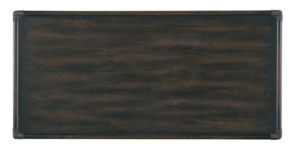 Hooker Furniture Retreat Pole Rattan Cocktail Table With Rope-Wrapped Joints, Oak & Maple Veneers, Storage Drawers Black 6950-80210-99