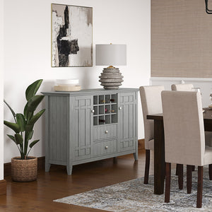 English Elm Bedford - Handcrafted Buffet & Wine Rack In Fog Grey - Elegant Storage For Dining & Living Spaces B136P158484