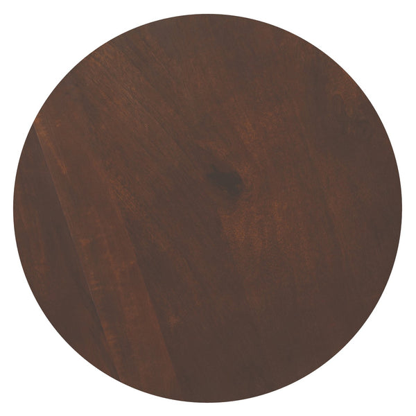 English Elm Winnie Modern 30" Solid Acacia Round Pedestal Coffee Table in Walnut Brown — Handcrafted, Durable Finish B136P159657