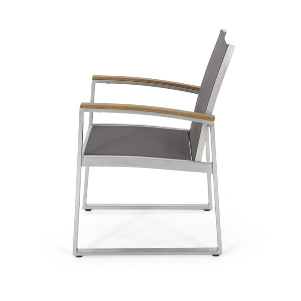 English Elm Glasgow Outdoor Dining Chair Set Aluminum Mesh Mid-century Modern Patio Seating 62759.00