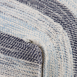 English Elm Clay Square Pouf - Handcrafted Blue Melange Accent Seat For Living Room, Bedroom & Small Spaces B136P159270