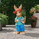 Christopher Knight Home® - Noble House - Twete Outdoor Decorative Rabbit Planter, Blue and Brown