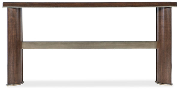 Hooker Furniture Melange Dark Walnut Console Table With Champagne Accents — Narrow 68"W 15"D 33"H Elegant Hallway Foyer Statement 628-85689-89