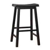 Homelegance By Top-Line Jarvis Saddle Seat 29-inch Bar Height Backless Stools (Set of 2) Black Rubberwood