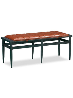 A.R.T. Furniture Bobby Berk Thilo Bed Bench - Contemporary Dark Gray Upholstered Accent With Brass Details & Style Black, Brown Material, Parawood Solids & Oak Veneer & Imitation Leather & Copper Decorative Screw 239149-2348