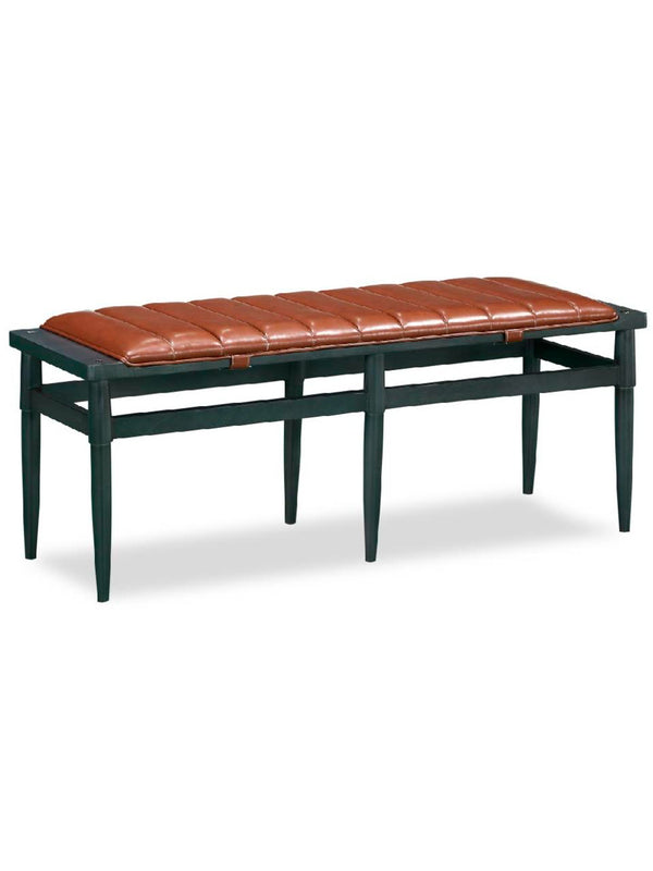 A.R.T. Furniture Bobby Berk Thilo Bed Bench - Contemporary Dark Gray Upholstered Accent With Brass Details & Style Black, Brown Material, Parawood Solids & Oak Veneer & Imitation Leather & Copper Decorative Screw 239149-2348