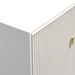 Pasargad Home Pearl Collection Ivory Sideboard - Luxurious 4-door Cabinet With Glamorous Accents Ivory Wood Finish Pph-m4