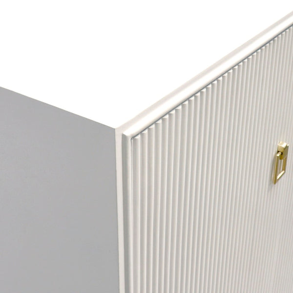 Pasargad Home Pearl Collection Ivory Sideboard - Luxurious 4-door Cabinet With Glamorous Accents Ivory Wood Finish Pph-m4