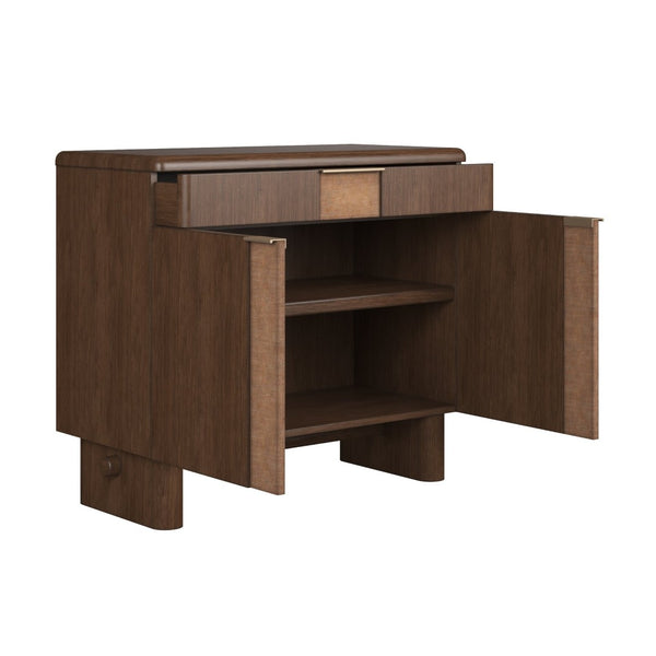 A.R.T. Furniture Verge Accent Door Chest - Handcrafted Walnut Storage with Rounded Design for Modern Interiors & Style 337397-1960