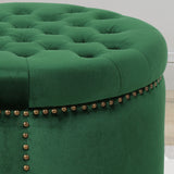 Christopher Knight Home® - Noble House - Tiernan Glam Velvet Tufted Ottoman