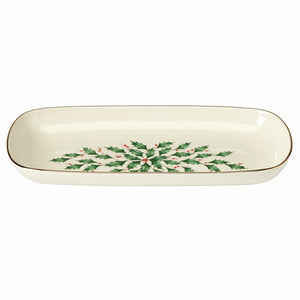 Lenox Hosting The Holidays Bread Tray Red & Green, IVORY PORCELAIN 869997