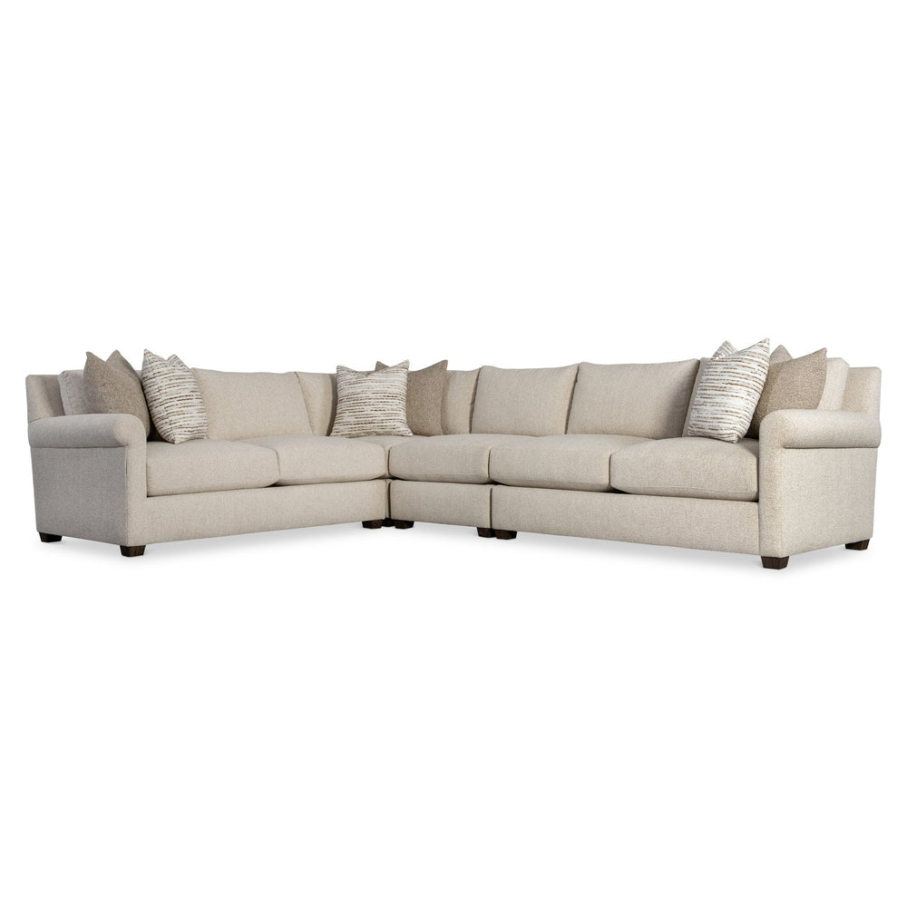 Bernhardt Bernhardt Barnes 4-Piece Sectional — Made-To-Order Transitional Fabric Sofa, Durable Frame, Customizable Finish And Comfort K2265
