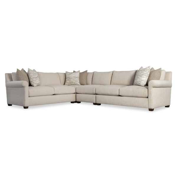 Bernhardt Bernhardt Barnes 4-Piece Sectional — Made-To-Order Transitional Fabric Sofa, Durable Frame, Customizable Finish And Comfort K2265