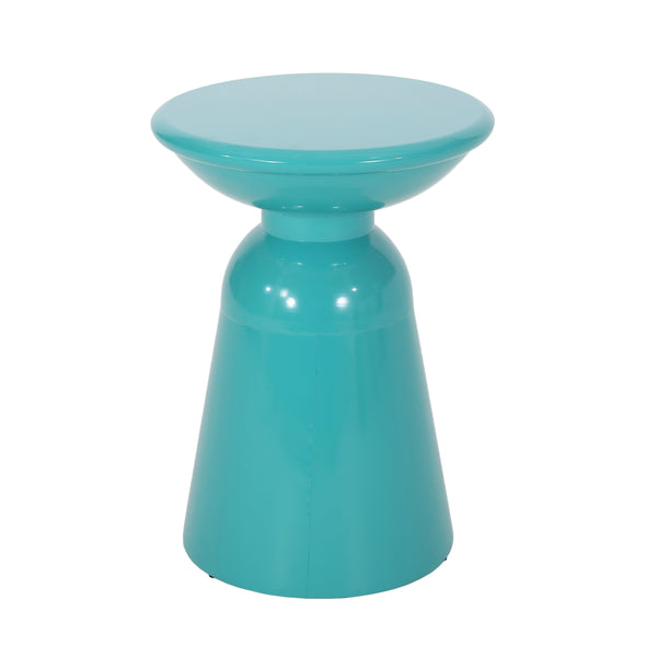 English Elm Outdoor Powder-coated Iron Pedestal Side Table for Patio and Lounge Spaces 73615.00T
