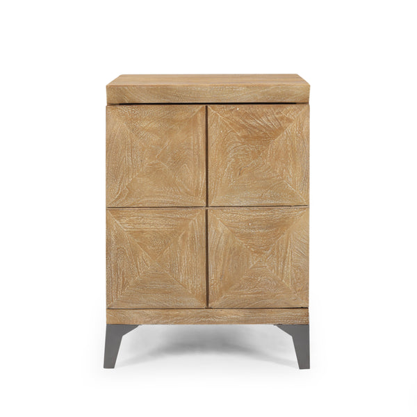 English Elm Christopher Knight Home® - WOODEN Sandblasted Oak Mango Wood Cabinet with Iron Accents, Handcrafted Storage Cabinet, 20”W 66485.00