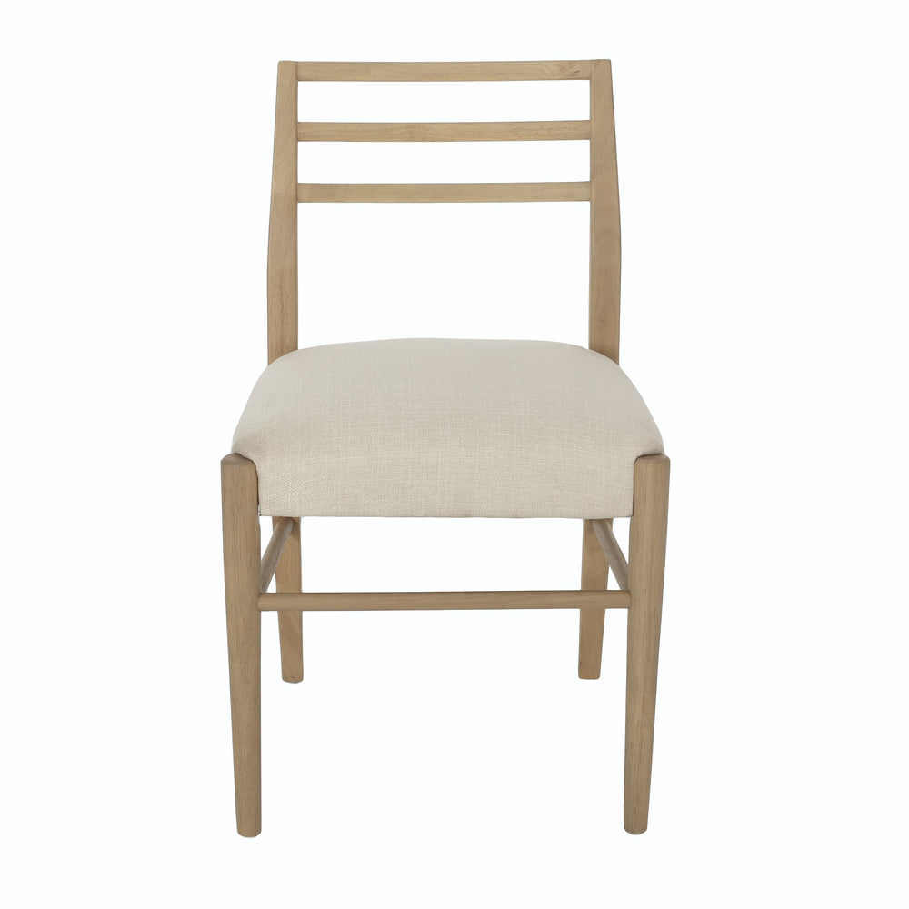 English Elm Christopher Knight Home® - DINING Chair Set of Two Farmhouse Ladder Back Upholstered Rubberwood Seats with Tapered Legs for Cozy Appeal Beige 73988.00LBGETW