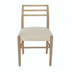 English Elm Christopher Knight Home® - DINING Chair Set of Two Farmhouse Ladder Back Upholstered Rubberwood Seats with Tapered Legs for Cozy Appeal Beige 73988.00LBGETW