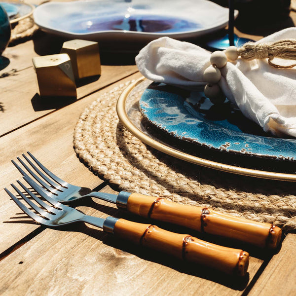 Lenox Cambridge Bamboo Handle 20-Piece Flatware Set NO COLOR METAL 37820DS