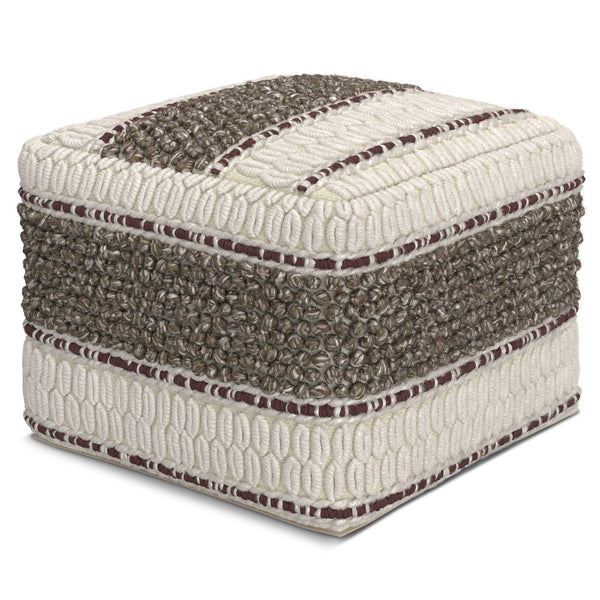 English Elm Grady Square Pouf - Handcrafted Earth Tone Accent For Comfort, Seating, Or Footstool Use B136P159322