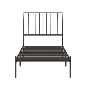 Homelegance By Top-Line Dante Metal Platform Bed with Curved Metal Headboard Dark Bronze Metal