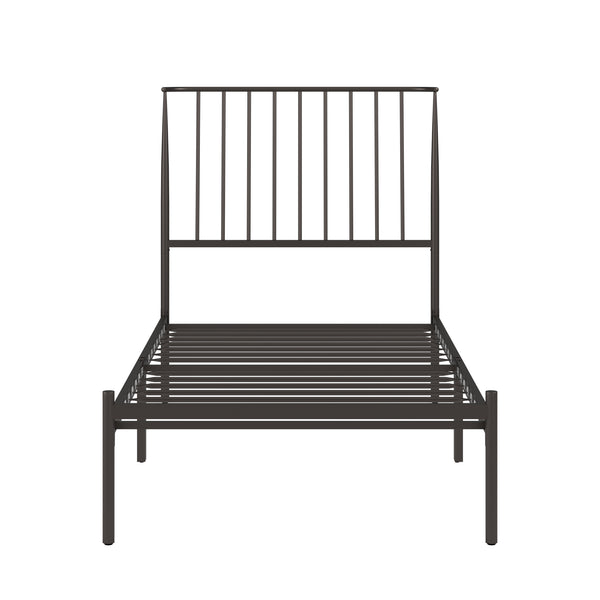 Homelegance By Top-Line Dante Metal Platform Bed with Curved Metal Headboard Dark Bronze Metal