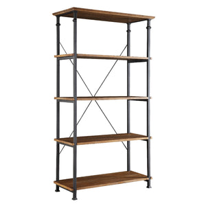 Homelegance By Top-Line Rafferty Vintage Industrial Rustic 40-inch Bookcase Oak Poplar