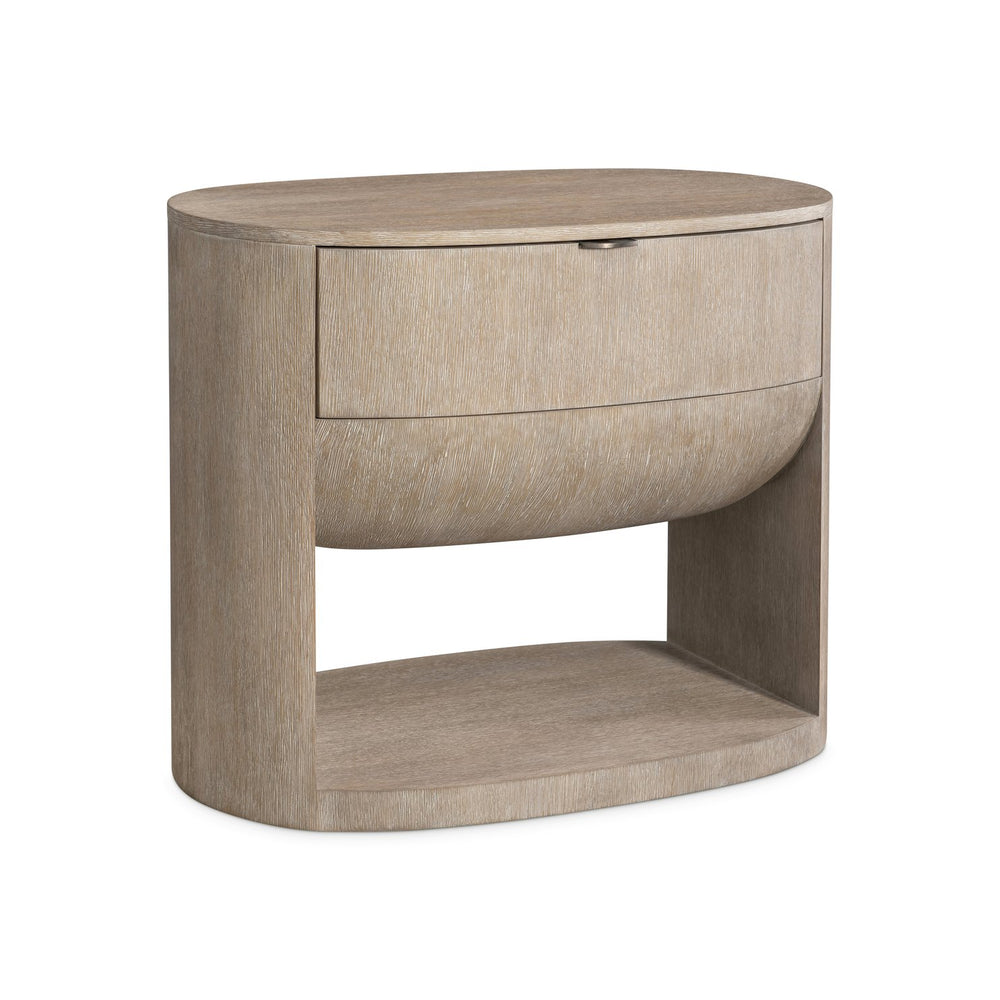Bernhardt Bernhardt Loggia Nightstand With Soft-Close Drawer, Wire-Brushed Oak Aria Finish & Usb Charging 345230