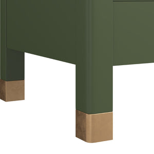 A.R.T. Furniture Eave Bedside Table - Pagoda-Inspired Design with Elegant Storage and Architectural Charm for Bedrooms Green 436140-1865