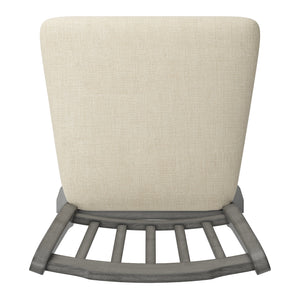 Homelegance By Top-Line Juliette Slat Back Bar Height Wood Swivel Bar Stool Grey Rubberwood