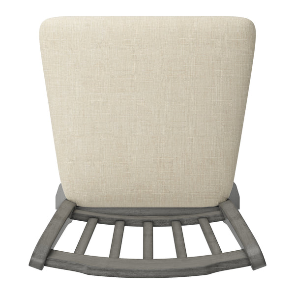 Homelegance By Top-Line Juliette Slat Back Bar Height Wood Swivel Bar Stool Grey Rubberwood