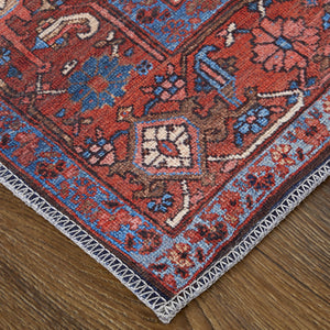 Feizy Rugs Rawlins Vintage-inspired Machine Made Polyester Oriental Rug With Intricate Patterns For Every Space Red,Orange,Blue Polyester Rln39hifrednvye76