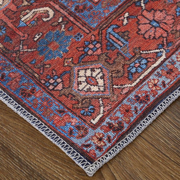 Feizy Rugs Rawlins Vintage-inspired Machine Made Polyester Oriental Rug With Intricate Patterns For Every Space Red,Orange,Blue Polyester Rln39hifrednvye76