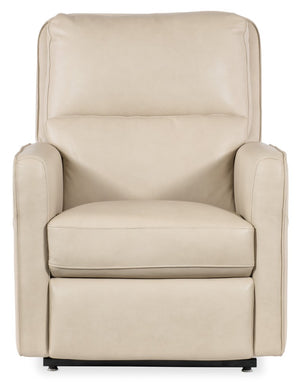 Hooker Furniture Flynn Ivory Semi-Aniline Leather Power Recliner With Lift Assist, Usb, Adjustable Headrest & Lumbar RC611-PHLL4-010