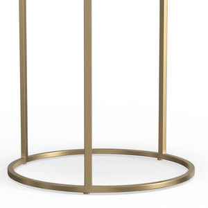 English Elm Drake Handcrafted 2-Pc Nesting Tables in Antique Nickel & Copper Finish — Etched Tops, Solid Metal Elegance B136P158590