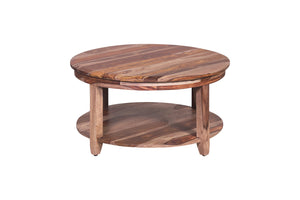 Porter Designs Porter Sonora Round Coffee Table In Solid Sheesham Wood - Handcrafted Elegance For Your Living Room Brown Wood 05-196-03-9740