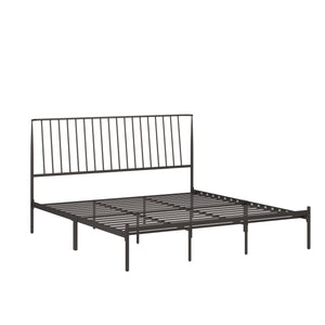 Homelegance By Top-Line Dante Metal Platform Bed with Curved Metal Headboard Dark Bronze Metal