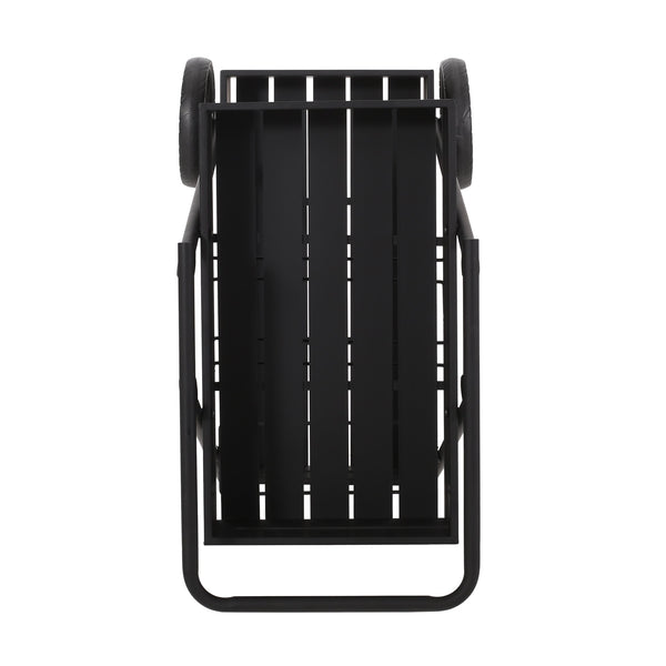 English Elm Christopher Knight Home® - REX Industrial Black Iron Bar Cart with Wheels, Wine Bottle Holders & Matte Powder-Coated Frame 71521.00BLK